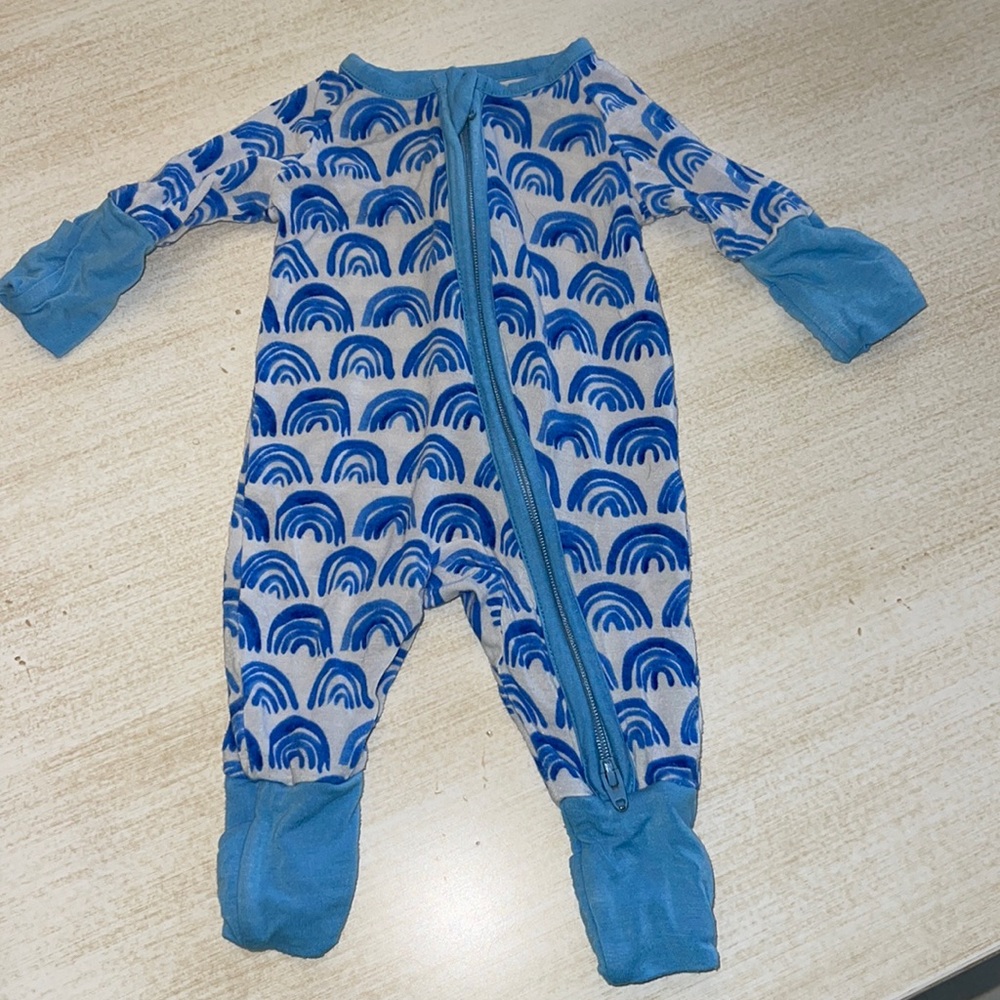 Little Sleepies Blue Rainbow Micro Preemie Zippy